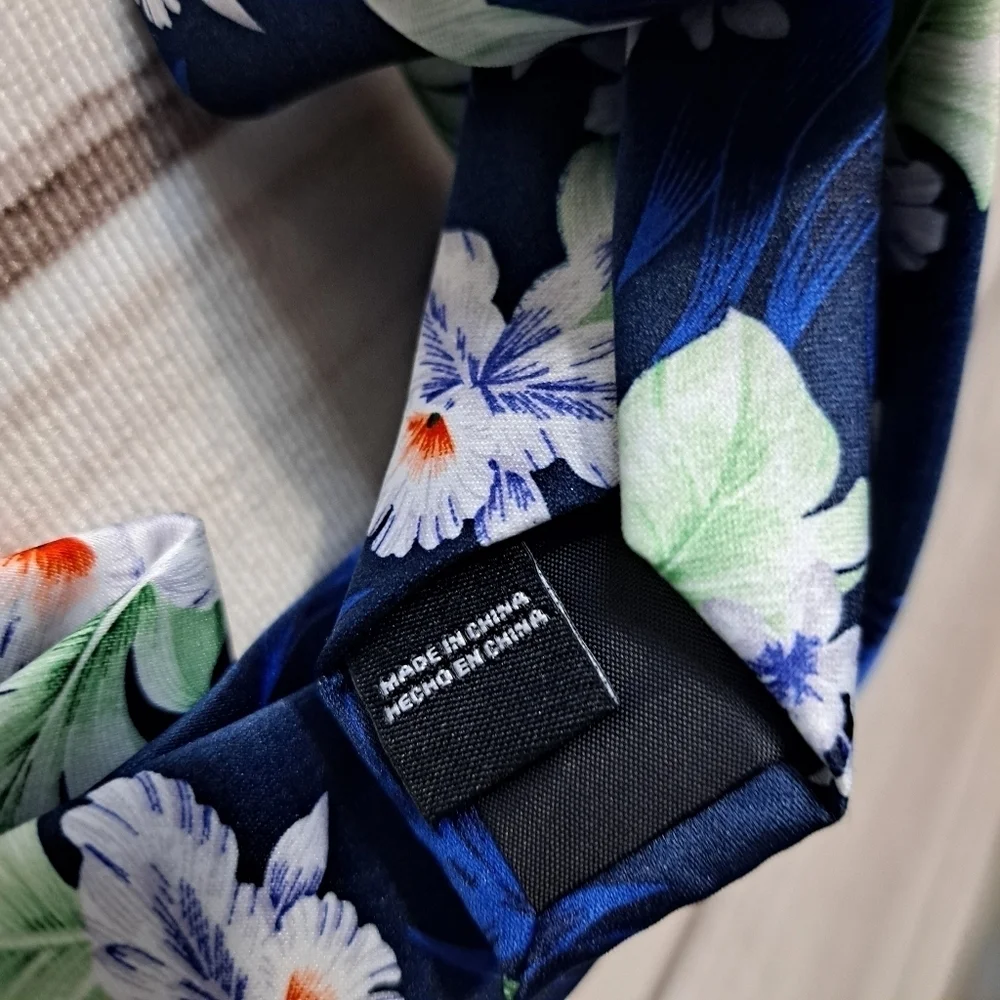 3 FOR 12 SALE SALE George Tropical Hawaiian Floral Print Tie - Picture 4 of 5